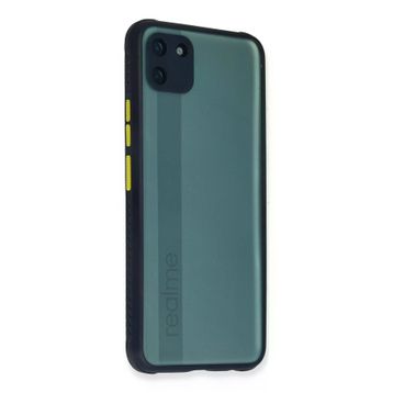 Newface Realme C11 Miami Şeffaf Silikon Lacivert Cep Telefonu Kılıfı