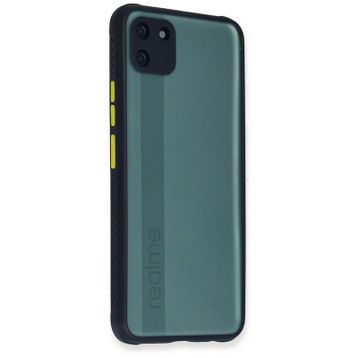 Newface Realme C11 Miami Şeffaf Silikon Lacivert Cep Telefonu Kılıfı