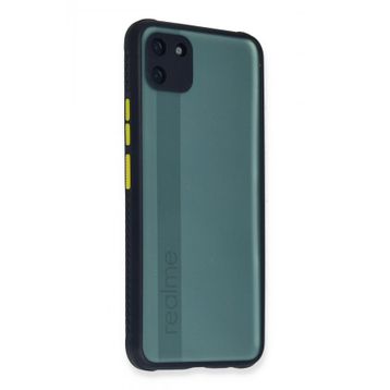 Newface Realme C11 Miami Şeffaf Silikon Lacivert Cep Telefonu Kılıfı