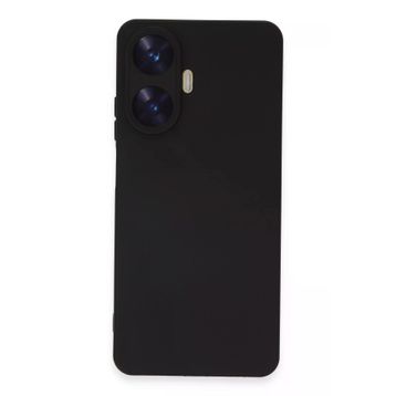 Newface Realme C55 Nano İçi Kadife Silikon Siyah Cep Telefonu Kılıfı