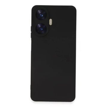 Newface Realme C55 Nano İçi Kadife Silikon Siyah Cep Telefonu Kılıfı