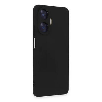Newface Realme C55 Nano İçi Kadife Silikon Siyah Cep Telefonu Kılıfı