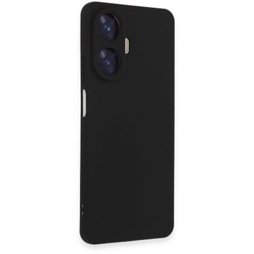 Newface Realme C55 Nano İçi Kadife Silikon Siyah Cep Telefonu Kılıfı