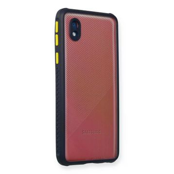 Newface Samsung Galaxy A01 Core Miami Şeffaf Silikon - Lacivert Kılıf