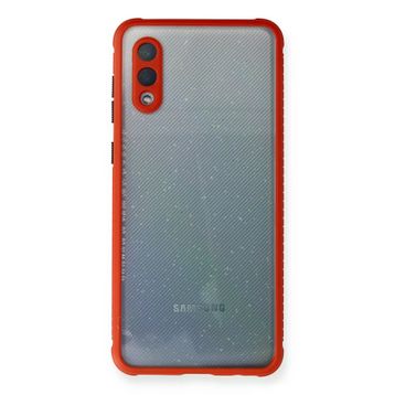 Newface Samsung Galaxy A02 Miami Şeffaf Silikon Kırmızı Cep Telefonu Kılıfı
