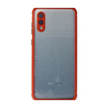 Newface Samsung Galaxy A02 Miami Şeffaf Silikon Kırmızı Cep Telefonu Kılıfı
