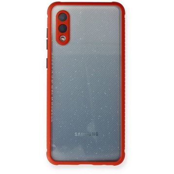 Newface Samsung Galaxy A02 Miami Şeffaf Silikon Kırmızı Cep Telefonu Kılıfı