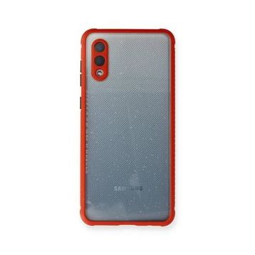 Newface Samsung Galaxy A02 Miami Şeffaf Silikon Kırmızı Cep Telefonu Kılıfı