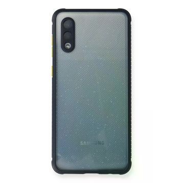 Newface Samsung Galaxy A02 Miami Şeffaf Silikon Lacivert Cep Telefonu Kılıfı