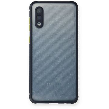 Newface Samsung Galaxy A02 Miami Şeffaf Silikon Lacivert Cep Telefonu Kılıfı