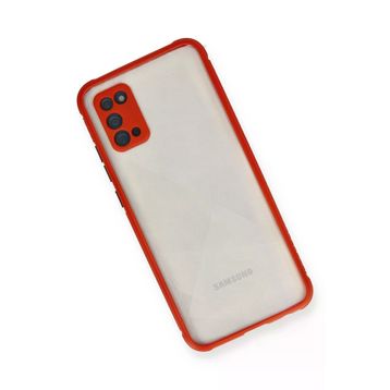 Newface Samsung Galaxy A02S Miami Şeffaf Silikon Kırmızı Cep Telefonu Kılıfı