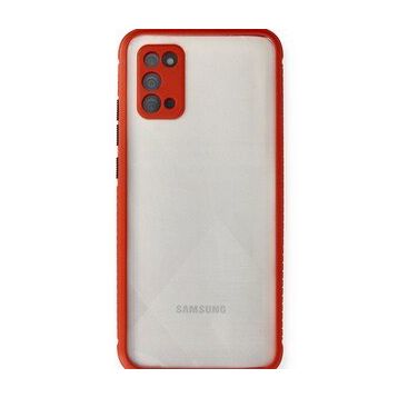 Newface Samsung Galaxy A02S Miami Şeffaf Silikon Kırmızı Cep Telefonu Kılıfı