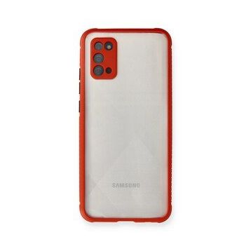 Newface Samsung Galaxy A02S Miami Şeffaf Silikon Kırmızı Cep Telefonu Kılıfı