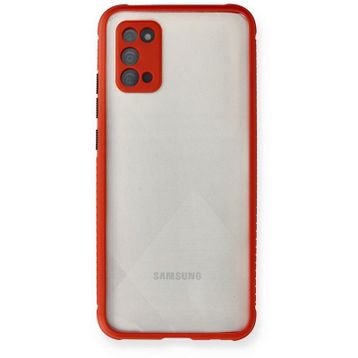 Newface Samsung Galaxy A02S Miami Şeffaf Silikon Kırmızı Cep Telefonu Kılıfı