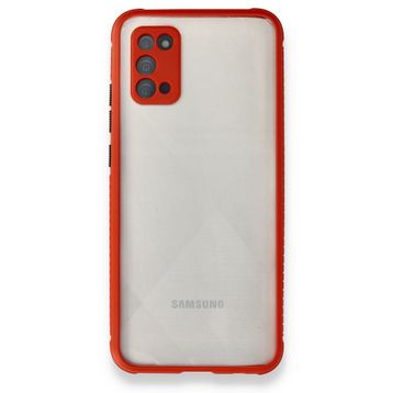 Newface Samsung Galaxy A02S Miami Şeffaf Silikon Kırmızı Cep Telefonu Kılıfı