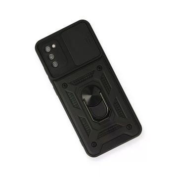 Newface Samsung Galaxy A02S Pars Lens Yüzüklü Silikon - Siyah Kılıf
