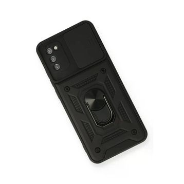 Newface Samsung Galaxy A02S Pars Lens Yüzüklü Silikon - Siyah Kılıf