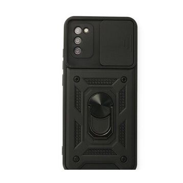 Newface Samsung Galaxy A02S Pars Lens Yüzüklü Silikon - Siyah Kılıf