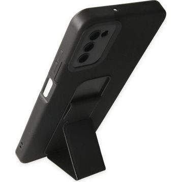 Newface Samsung Galaxy A03S Mega Standlı Silikon - Siyah Kılıf