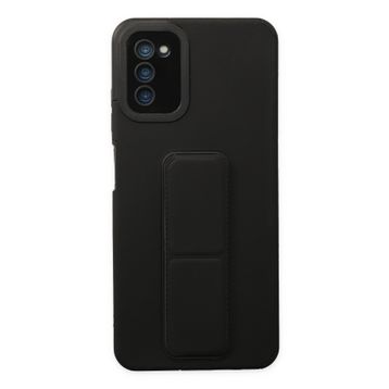 Newface Samsung Galaxy A03S Mega Standlı Silikon - Siyah Kılıf