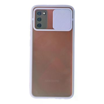 Newface Samsung Galaxy A03S Palm Buzlu Kamera Sürgülü Silikon Lila Cep Telefonu Kılıfı