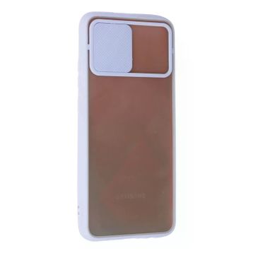 Newface Samsung Galaxy A03S Palm Buzlu Kamera Sürgülü Silikon Lila Cep Telefonu Kılıfı