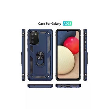 Newface Samsung Galaxy A03S Sofya Yüzüklü Silikon Kapak - Lacivert Kılıf