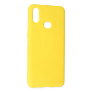 Newface Samsung Galaxy A10S Nano İçi Kadife Silikon Sarı Kılıf