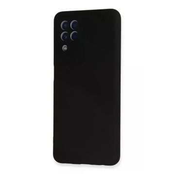 Newface Samsung Galaxy A22 Nano içi Kadife Silikon Siyah Cep Telefonu Kılıfı