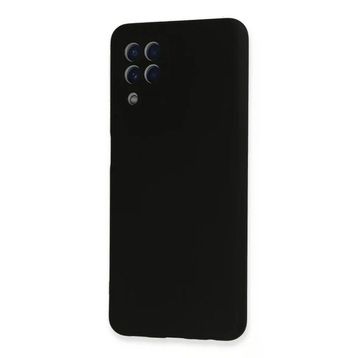 Newface Samsung Galaxy A22 Nano içi Kadife Silikon Siyah Cep Telefonu Kılıfı