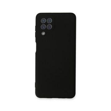 Newface Samsung Galaxy A22 Nano içi Kadife Silikon Siyah Cep Telefonu Kılıfı