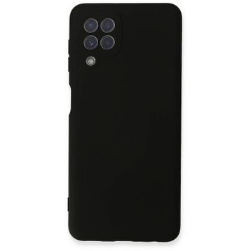 Newface Samsung Galaxy A22 Nano içi Kadife Silikon Siyah Cep Telefonu Kılıfı