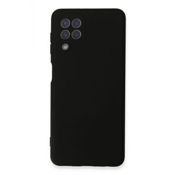 Newface Samsung Galaxy A22 Nano içi Kadife Silikon Siyah Cep Telefonu Kılıfı
