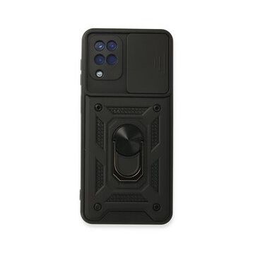 Newface Samsung Galaxy A22 Pars Lens Yüzüklü Silikon - Siyah Kılıf