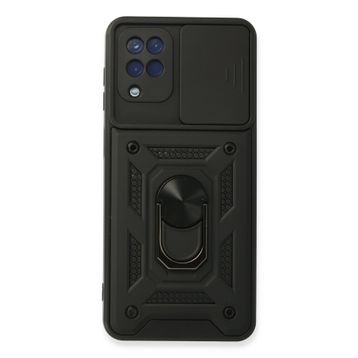 Newface Samsung Galaxy A22 Pars Lens Yüzüklü Silikon - Siyah Kılıf