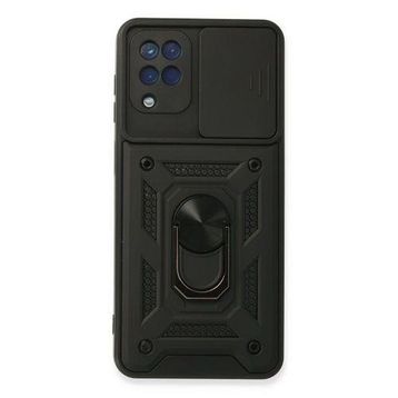 Newface Samsung Galaxy A22 Pars Lens Yüzüklü Silikon - Siyah Kılıf