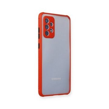 Newface Samsung Galaxy A72 Miami Şeffaf Silikon Kırmızı Cep Telefonu Kılıfı