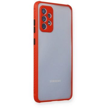 Newface Samsung Galaxy A72 Miami Şeffaf Silikon Kırmızı Cep Telefonu Kılıfı