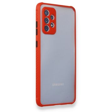 Newface Samsung Galaxy A72 Miami Şeffaf Silikon Kırmızı Cep Telefonu Kılıfı