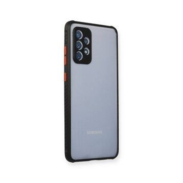 Newface Samsung Galaxy A72 Miami Şeffaf Silikon Siyah Cep Telefonu Kılıfı