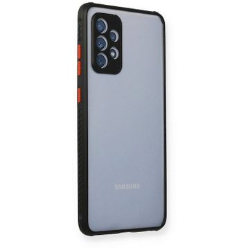 Newface Samsung Galaxy A72 Miami Şeffaf Silikon Siyah Cep Telefonu Kılıfı