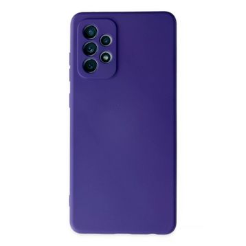 Newface Samsung Galaxy A72 Nano İçi Kadife Silikon Mor Cep Telefonu Kılıfı