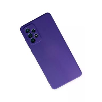 Newface Samsung Galaxy A72 Nano İçi Kadife Silikon Mor Cep Telefonu Kılıfı