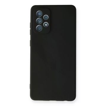 Newface Samsung Galaxy A72 Nano İçi Kadife Silikon Siyah Cep Telefonu Kılıfı