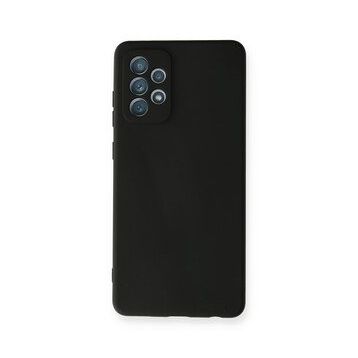 Newface Samsung Galaxy A72 Nano İçi Kadife Silikon Siyah Cep Telefonu Kılıfı