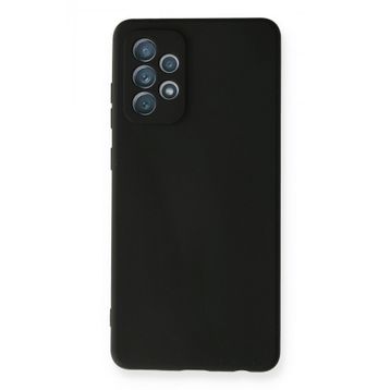 Newface Samsung Galaxy A72 Nano İçi Kadife Silikon Siyah Cep Telefonu Kılıfı