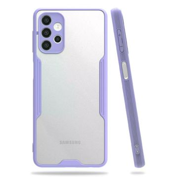Newface Samsung Galaxy A72 Platin Silikon Lila Cep Telefonu Kılıfı