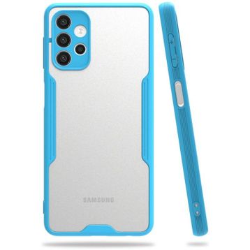 Newface Samsung Galaxy A72 Platin Silikon Mavi Cep Telefonu Kılıfı