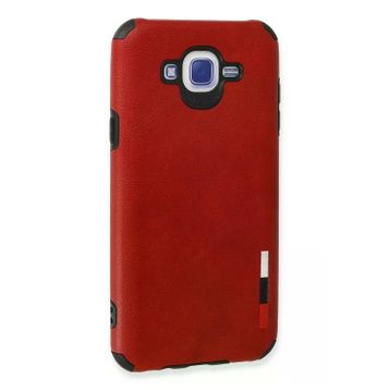 Newface Samsung Galaxy J7 Loop Deri Silikon Kırmızı Cep Telefonu Kılıfı