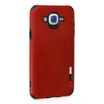 Newface Samsung Galaxy J7 Loop Deri Silikon Kırmızı Cep Telefonu Kılıfı